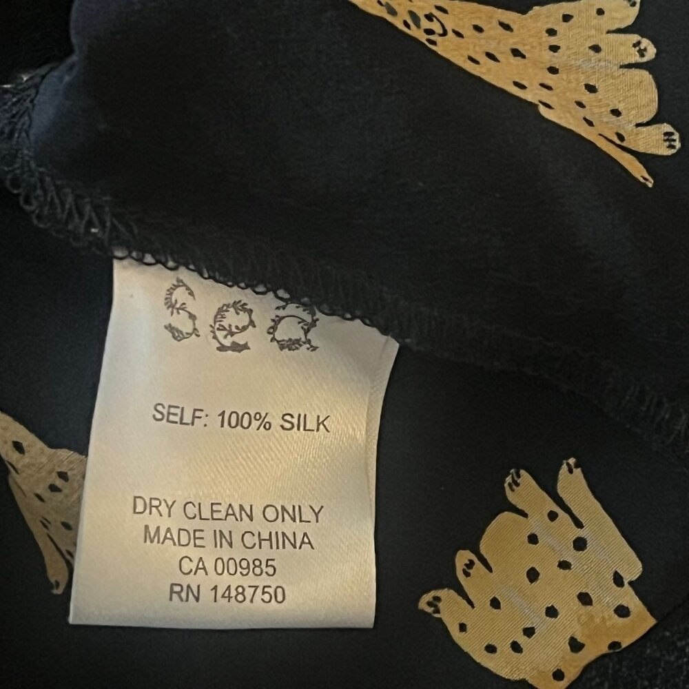 SEA NEW YORK Cheetah Silk Printed Blouse Size 2 - Picture 8 of 9